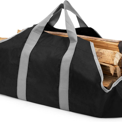 Canvas Firewood Carrier Bag, Durable Firepalce Log Tote with Handles for Wood Fire Stove, Outdoor Camping.