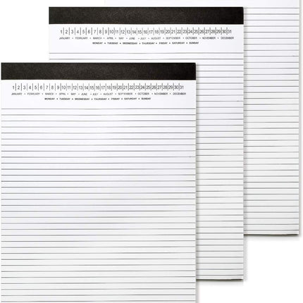 Legal Pads 8.5 x 11 with Date on Top, Narrow Ruled, White Note Pads College Ruled Writing Tablets for Office, School, 50 Sheets, 3 Pack.