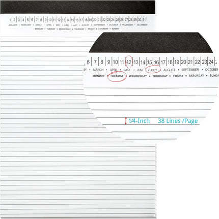 Legal Pads 8.5 x 11 with Date on Top, Narrow Ruled, White Note Pads College Ruled Writing Tablets for Office, School, 50 Sheets, 3 Pack.