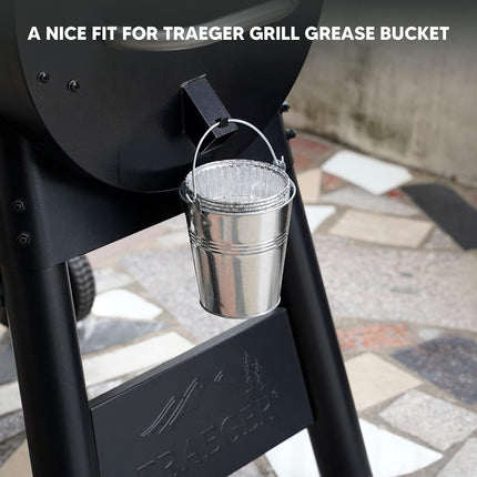 15 Pack Grease Bucket Liners for Traeger Grills, Disposable Aluminum Drip Tray Liner for Traeger Pro 575/780, 20/22/34/ Series, Ironwood 650/885, 4.9" x 4.5".