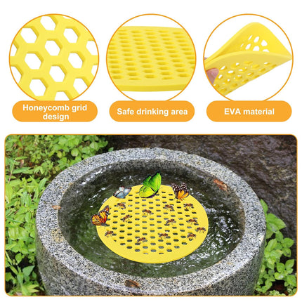 4 Pack Floating Bee Island- 7.87 Inch EVA Foam Floating Bee Watering Station- Butterfly Bee Waterer for Feeding, Bee Bath, Outdoor Garden Decor.