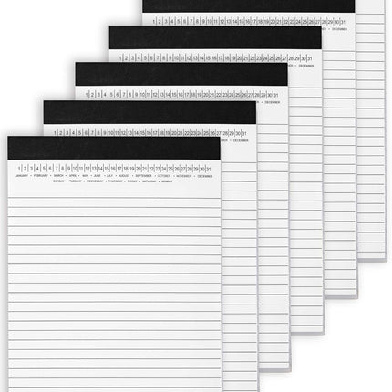 Small Legal Pads 5-3/4"x 8-1/2" Notepad with Date on Top, 50 Sheets, 6 Pack, White Lined Paper Mini Memo Pads, College Ruled Writing Pads for Office School.