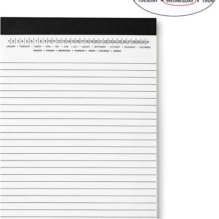 Small Legal Pads 5-3/4"x 8-1/2" Notepad with Date on Top, 50 Sheets, 6 Pack, White Lined Paper Mini Memo Pads, College Ruled Writing Pads for Office School.