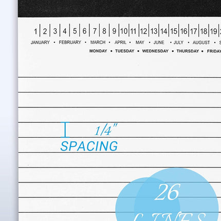 Small Legal Pads 5-3/4"x 8-1/2" Notepad with Date on Top, 50 Sheets, 6 Pack, White Lined Paper Mini Memo Pads, College Ruled Writing Pads for Office School.