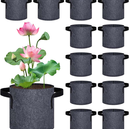 12 Pack Aquatic Plant Pots for Pond, Reusable Fabric Aquatic Plant Pots, Breathable Pond Plant Basket Grow Bags with Handles for Aquatic Plants, Bog Plant, Water Lily, Lotus, Flower (1 Gallon).