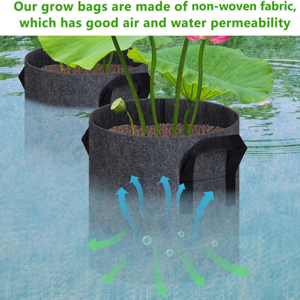 12 Pack Aquatic Plant Pots for Pond, Reusable Fabric Aquatic Plant Pots, Breathable Pond Plant Basket Grow Bags with Handles for Aquatic Plants, Bog Plant, Water Lily, Lotus, Flower (1 Gallon).