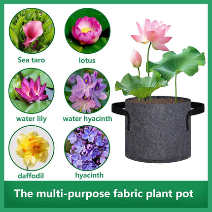 12 Pack Aquatic Plant Pots for Pond, Reusable Fabric Aquatic Plant Pots, Breathable Pond Plant Basket Grow Bags with Handles for Aquatic Plants, Bog Plant, Water Lily, Lotus, Flower (1 Gallon).