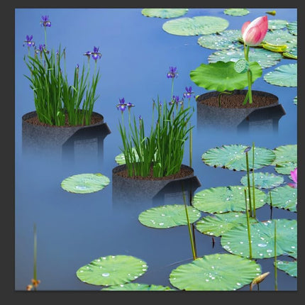 12 Pack Aquatic Plant Pots for Pond, Reusable Fabric Aquatic Plant Pots, Breathable Pond Plant Basket Grow Bags with Handles for Aquatic Plants, Bog Plant, Water Lily, Lotus, Flower (1 Gallon).