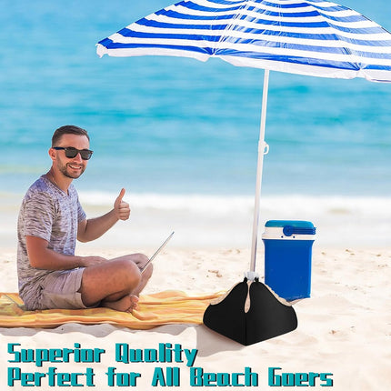 1 Set Beach Umbrella Base Weight- 600D Oxford Cloth Sun Umbrella Fillable Weights Sand Bags- Heavy Duty Beach Umbrella Stand Sand Anchor for Outdoor Patio Garden.