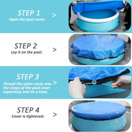 10 Ft Dust Pool Cover Protector-Solar Cover for Round Frame Pools-Pool Cover for Round Inflatable-Pool Cover Protector Heat Retaining Blanket.