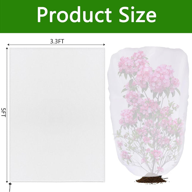 4 Pcs Garden Plant Shade Cover with Drawstring, 5 x 3.3 Ft Garden Shade Sun Protection Plant Covers, White Light Refraction Fruit Tree Sunshade Cloth for Protect Plants from Direct Sunlight.