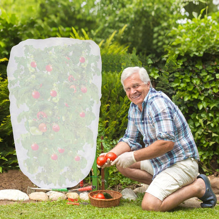 4 Pcs Garden Plant Shade Cover with Drawstring, 5 x 3.3 Ft Garden Shade Sun Protection Plant Covers, White Light Refraction Fruit Tree Sunshade Cloth for Protect Plants from Direct Sunlight.