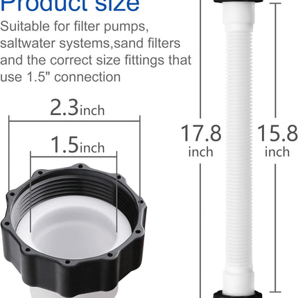 15.8" Pool Pump Replacement Hose- Salt Water Pump Hose for Above Ground Pool- Pool Sand Filter Pump Hose for Filter Pump and Saltwater Systems.
