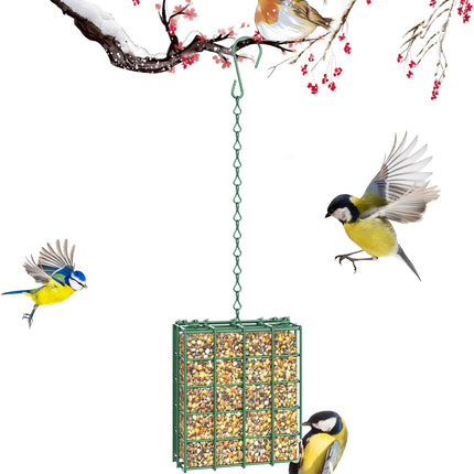 Hanging Bird Feeder, Suet Feeder Hanging Bird Feeder Hanging for Garden Yard Outside Hanging Bird Feeder Tray.