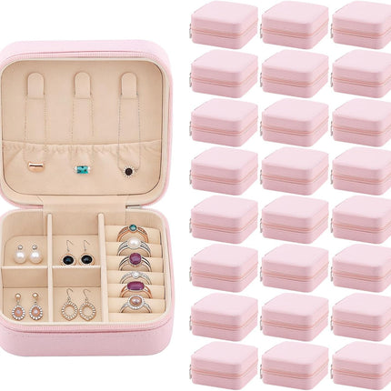 24 Pcs Travel Jewelry Box Exquisite Travel Jewelry Case Portable Jewellery Storage Holder Organizer Box Small Jewelry Organizer for Rings Earrings Necklaces Pendants Bracelets Watches.