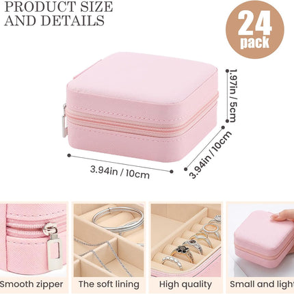24 Pcs Travel Jewelry Box Exquisite Travel Jewelry Case Portable Jewellery Storage Holder Organizer Box Small Jewelry Organizer for Rings Earrings Necklaces Pendants Bracelets Watches.