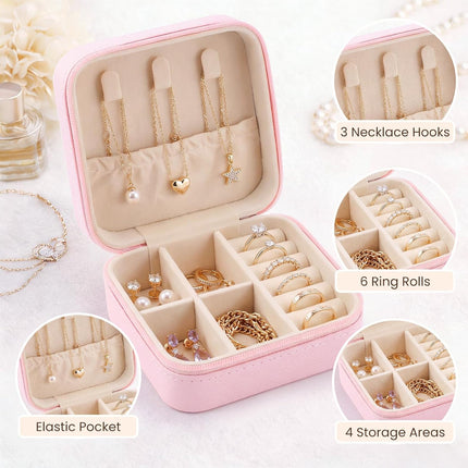 24 Pcs Travel Jewelry Box Exquisite Travel Jewelry Case Portable Jewellery Storage Holder Organizer Box Small Jewelry Organizer for Rings Earrings Necklaces Pendants Bracelets Watches.