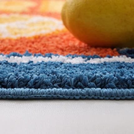Sardine Can Bath Mat, Blue Bathroom Rugs for Bedroom, Soft Washable Rug Non Slip Cute Kitchen Bath Mats for Bathroom Funny Cartoon Fish and Lemon.