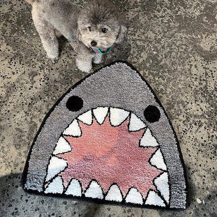 Bathroom Rug Bath Mat Shark Shaped Non Slip Bath Rug Extra Soft and Absorbent Microfiber Bath Rugs for Bathroom Floor Tub and Shower Dry Quickly.