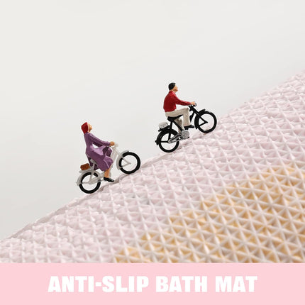 Cute Pink Flower Bath Mat, Machine Washable Bath Rug, Ultra Soft and Fluffy Bathroom Mat, Small Round Non-Slip Water Absorbent Bath Mats for Bathroom Floor, Shower Room and Bathtub.