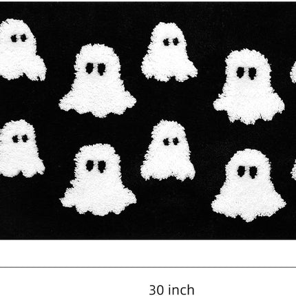 Halloween Bath Mat Spooky Ghosts Gothic Home Decor Black Rugs for Non Slip, Spooky Goth Gift Cute Shower Rug for Bathroom, Bedroom, Living Home Decoration, 20x30in.