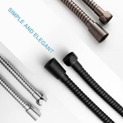 Shower Hose, Kink Free Stainless Steel Shower Hose Attachment Electroplating Handheld Shower Head Hose Flex Hoses Extension with Brass Insert & Nut for Pet Bathing Cleaning 60 in, Matte Black.