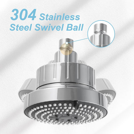 Shower Arm 10 in Bundle with 6 Mode Filtered Shower Head, Chrome.