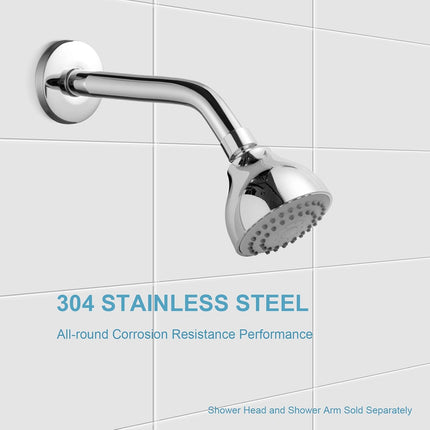 Shower Arm 10 in Bundle with 6 Mode Shower Head, Chrome.
