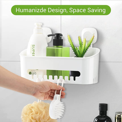 Suction Cup Shower Caddy - No Drilling Removable Shower Caddy - Powerful Suction Shower Organizer Max Hold 22lbs, Waterproof Suction Storage Basket for Bathroom & Kitchen.