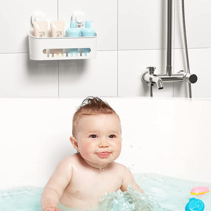 Suction Cup Shower Caddy - No Drilling Removable Shower Caddy - Powerful Suction Shower Organizer Max Hold 22lbs, Waterproof Suction Storage Basket for Bathroom & Kitchen.