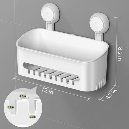 Shower Caddy Suction Cup NO-Drilling Removable Shower Shelf Powerful Heavy Duty Hold up to 22lbs, Waterproof Storage Basket for Shampoo & Toiletries Bathroom & Kitchen Caddy Organizer.