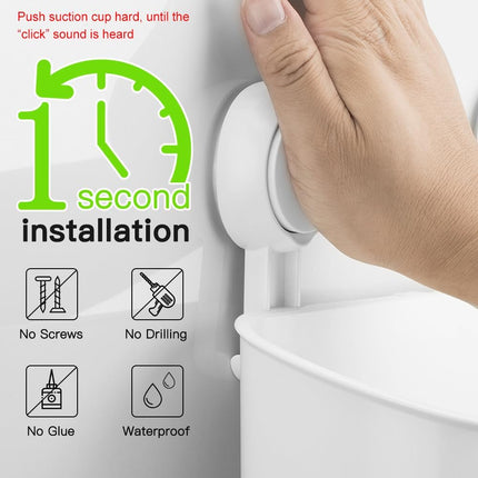 Shower Caddy Suction Cup NO-Drilling Removable Shower Shelf Powerful Heavy Duty Hold up to 22lbs, Waterproof Storage Basket for Shampoo & Toiletries Bathroom & Kitchen Caddy Organizer.
