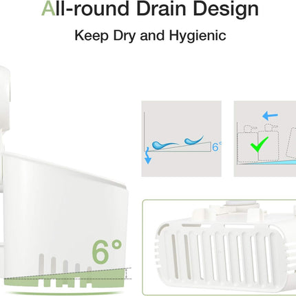 Shower Caddy Suction Cup NO-Drilling Removable Shower Shelf Powerful Heavy Duty Hold up to 22lbs, Waterproof Storage Basket for Shampoo & Toiletries Bathroom & Kitchen Caddy Organizer.
