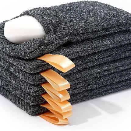 6-Pack Soap Pocket Exfoliating Soap Saver Pouch, Body Scrubber Rough Sponge Exfoliator for Bath or Shower, Gray Mesh Bar Soap Foam Lather Pouch.