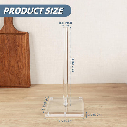 Transparent Acrylic Paper Towel Stand Holder, Freestanding Tabletop Roll Paper Tower Holder, Countertop Paper Towel Dispenser for Kitchen, Bathroom, Coffee Table.