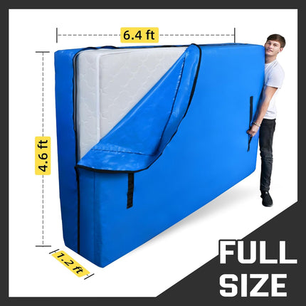 Mattress Bag for Moving & Storage of Full Size, Heavy Duty Mattress Cover for Moving with 12 Handles and Dual Zippers Closure, Thick Reusable Mattress Protector for Moving Supplies & Moving Bags.