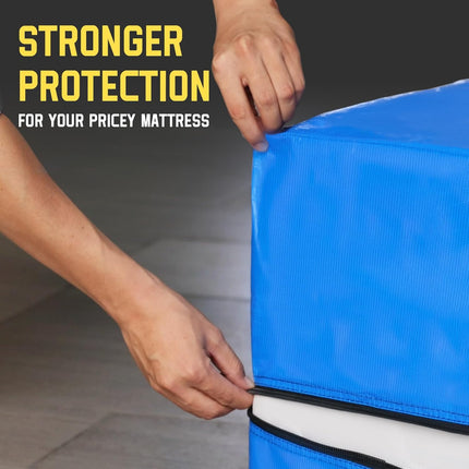 Mattress Bag for Moving & Storage of Full Size, Heavy Duty Mattress Cover for Moving with 12 Handles and Dual Zippers Closure, Thick Reusable Mattress Protector for Moving Supplies & Moving Bags.