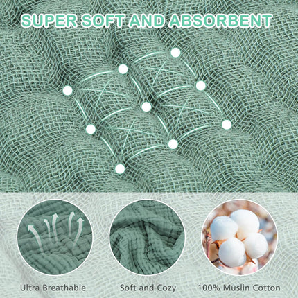 2 Pack Hooded Baby Towels, 100% Muslin Cotton Bath Towel for Babies, Newborn, Infant and Toddler, Absorbent Soft Baby Bath Towel with Hood, Boy and Girl Bath Essentials.