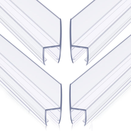 4-Pack Frameless Shower Door Side Seal for 3/8 Inch Thick Glass Doors – Stop Shower Leaks and Create a Water Barrier (3/8” x 39”).