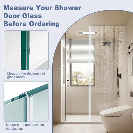 4-Pack Frameless Shower Door Side Seal for 3/8 Inch Thick Glass Doors – Stop Shower Leaks and Create a Water Barrier (3/8” x 39”).