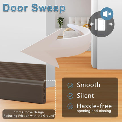 39 Inch Door Draft Stopper 2 Pack White & Brown.