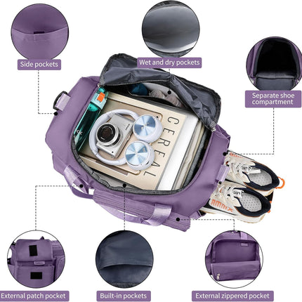 Gym Bag, For Both Men and Women, Foldable, With Shoe Compartment and Wet/Dry Compartment.