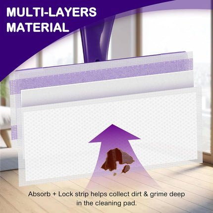 30 Count Spray Mop Pad Refill for Swiffer WetJet Hardwood and Floor Spray Mop, Disposable All Purpose Multi Surface for Floor Cleaning, Thickness Microfiber Clean Pads Replacement.