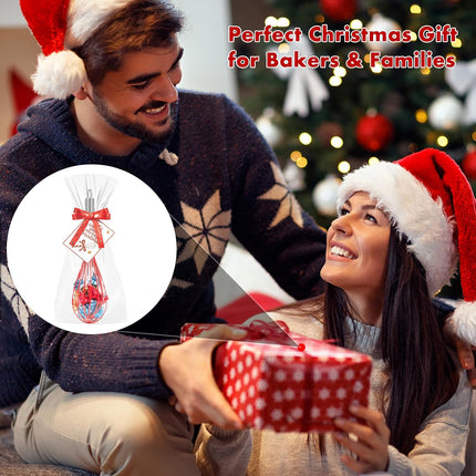 Christmas Whisk Gifts for Neighbors – 8 Sets 8“ Red Silicone Whisks with “We Whisk You a Merry Christmas” Cards, Gift Bags & Ribbons, Fun DIY Stocking Stuffers for Family, Friends, Teachers.
