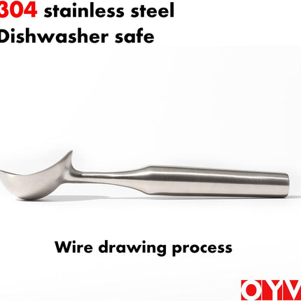 304 Stainless Steel Whisk Set & Stainless Steel Ice Cream Scoop, 3 Pack Whisks and Heavy Duty Scoop for Kitchen Cooking and Dessert Making.