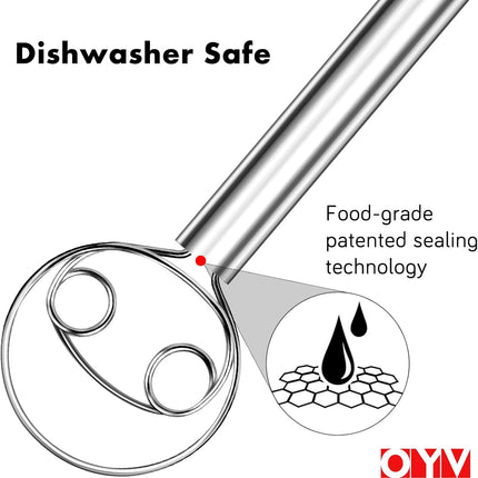 Silicone Whisk & Danish Dough Whisk Set, 4-Piece Silicone Whisks & 9-Inch Dough Whisk for Cooking, Baking, and Mixing.