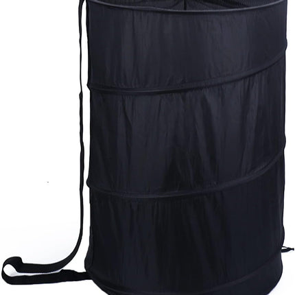 Extra Large 107L Strong Laundry Hamper 17.5" x 27" Collapsible Laundry Baskets with Long Straps Drawstring Barrel Foldable Hamper for Laundry Room, Bathroom, Campout, College Dorm or Travel.