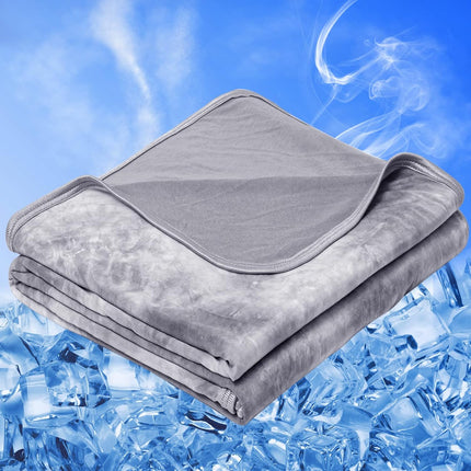 Cooling Blanket Queen Size (90"x90"), Cooling Blankets for Hot Sleepers, Absorbs Heat to Keep Adults Cool For Summer Nights Sweats, Thin Cold Lightweight Blanket for Couch Bed, All Season Use.