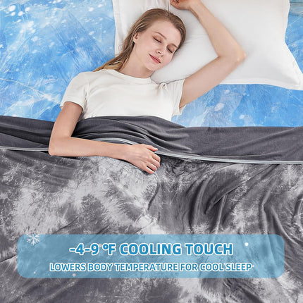 Cooling Blanket Queen Size (90"x90"), Cooling Blankets for Hot Sleepers, Absorbs Heat to Keep Adults Cool For Summer Nights Sweats, Thin Cold Lightweight Blanket for Couch Bed, All Season Use.