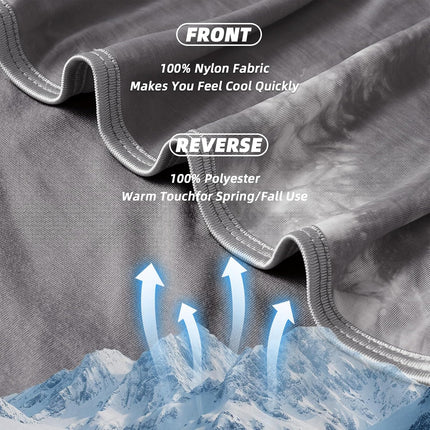 Cooling Blanket Queen Size (90"x90"), Cooling Blankets for Hot Sleepers, Absorbs Heat to Keep Adults Cool For Summer Nights Sweats, Thin Cold Lightweight Blanket for Couch Bed, All Season Use.